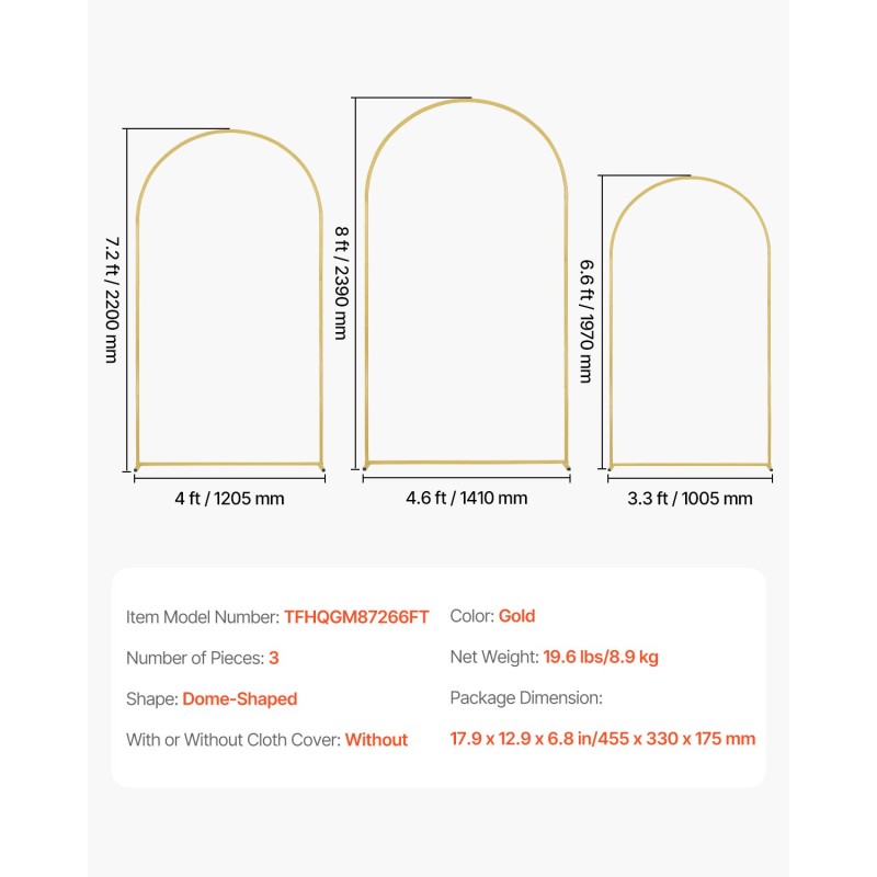 Kaaritaustateline teräsrunko 18 mm profiili kolmiosainen kulta häihin