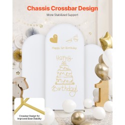 Kupolimainen taustateline 3-osainen teräsrunko kultainen mukana harso helppo koota