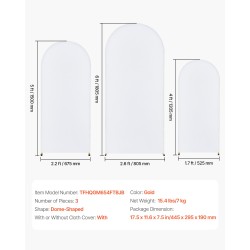 Kupolimainen taustateline 3-osainen teräsrunko kultainen mukana harso helppo koota