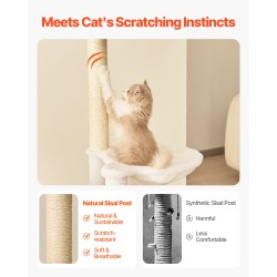 Monitasoinen kiipeilypuu 175 cm korkea 12 mm lastulevy luonnonsisalitolpat sisäkissoille