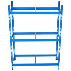 Kaksitasoinen teräsrengashylly jauhemaalatulla pinnalla säilyttää kaksitoista rengasta säädettävillä tasoilla