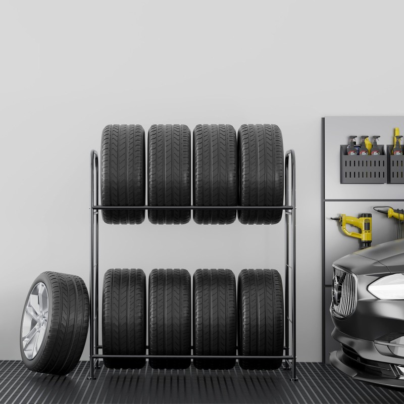 Rengasteline raskas teräs kaksitasoinen kahdeksalle renkaalle korkeussäädettävä pölysuojalla