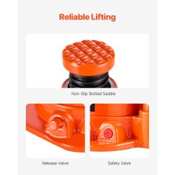 Hydraulinen pullotunkki teräs 20 t 170–320 mm nostokorkeus kolmiosainen varsi