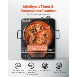 Kannettava induktioliesi kaksituhattakaksisataa wattia lasipinta yhdeksän lämpötila-asetusta lapsilukko