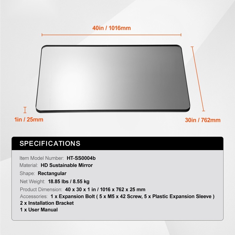 Seinään asennettava meikkipeili alumiiniseoskehys 1016 x 762 mm huurustumaton sirpalesuojattu