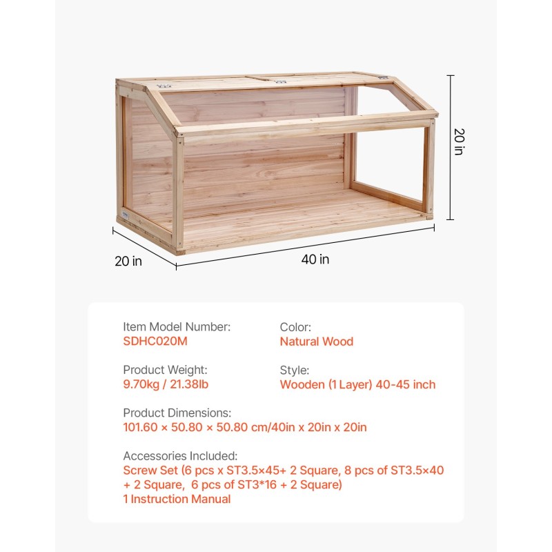 Puinen pieneläinhäkki 101×51×51 cm 270 asteen akryylipaneelit ylösavattava kansi sopii hamstereille