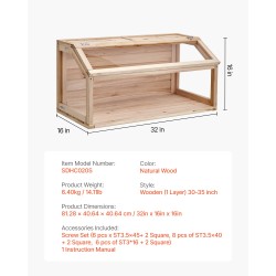 Puinen pieneläinhäkki lehtikuusipuusta akryylisivuilla 81×41×41 cm kääpiöhamstereille yläosa avattava