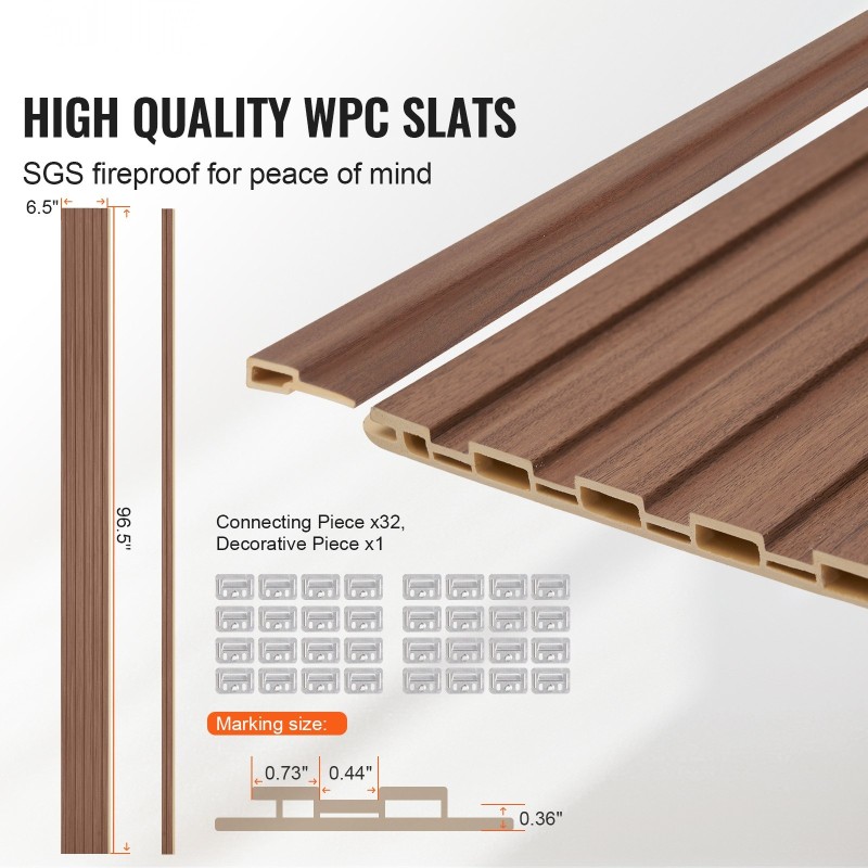 Akustiset puulistapaneelit 2450x166x9 mm 8 kpl harmaa tammi seinälle ja kattoon