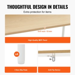 Rottinkikirjahylly kuusi hyllytasoa kahdella ovella teräsrunko MDF hyllyt luonnonväri säädettävät jalat