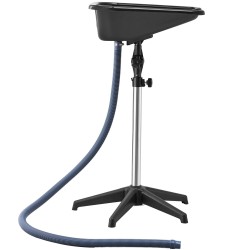 Seisova hiustenpesuallas säädettävä korkeus 89–126 cm kallistuskulma 1,8 m poistoletku