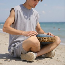 Teräksinen kielirumpu 33 cm 15 säveltä D-duuri tummansininen meditaatioon