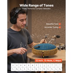 Teräksinen kielirumpu 30,5 cm 13 säveltä C-duuri tummansininen