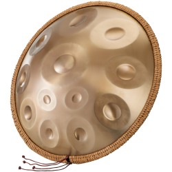 Handpan-rumpu hiiliteräs 55,9 cm 12 säveltä D-molli kultainen