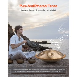 Handpan-rumpu 56 cm 9-ääninen 432 Hz D-molli nitrattu ruostumaton teräs