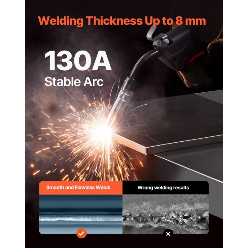 MIG-hitsauskone kolmitoiminen synerginen 130 ampeerin IGBT-invertteri digitaalinen näyttö kannettava