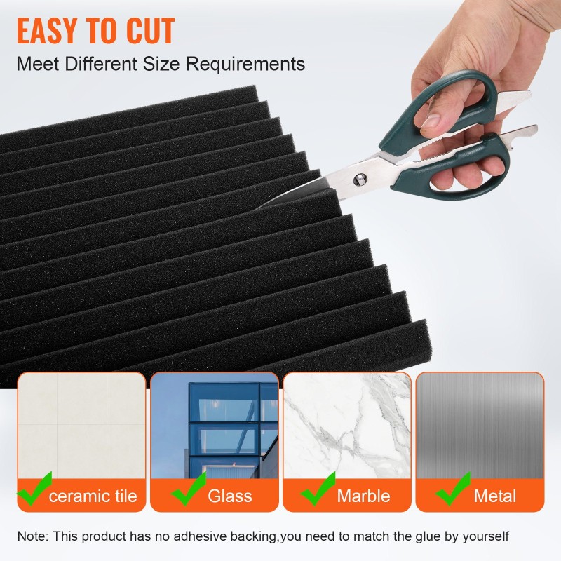 Akustiikkavaahtopaneelit polyuretaani koko 300×300×25 mm 80 kpl mustat