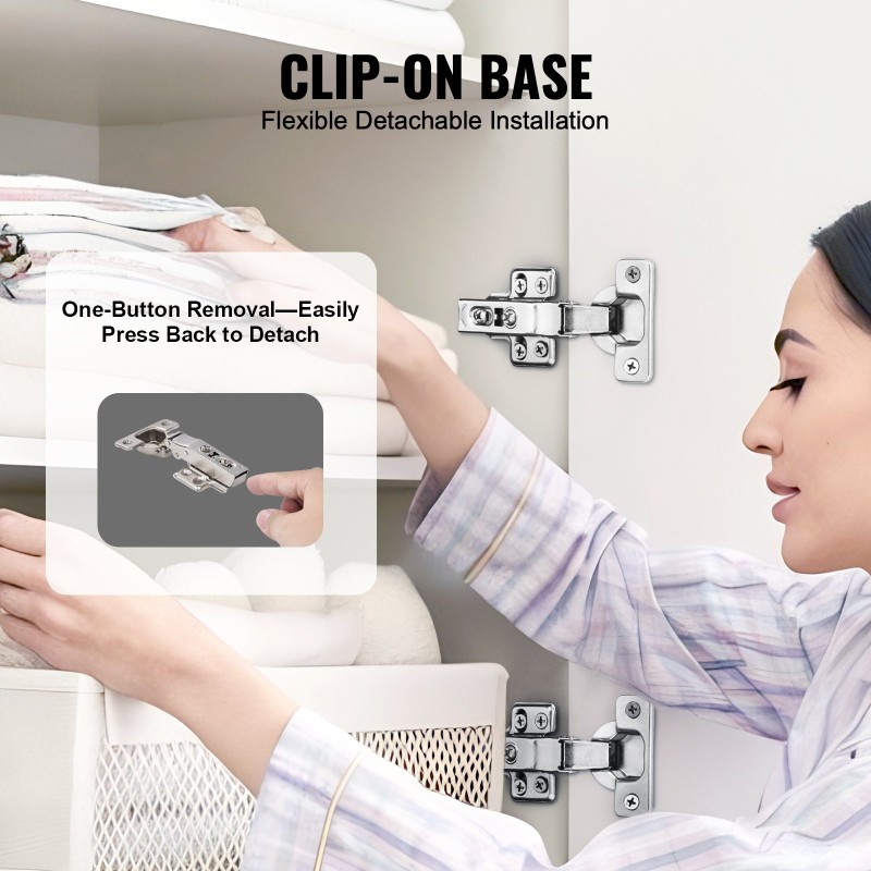 Kaapin saranat ruostumatonta terästä 60 kpl rungottomille kaapeille 100 asteen pehmeä sulkeutuminen