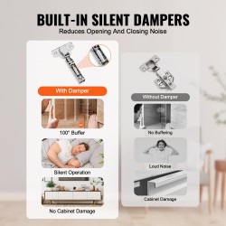 Kaapin saranat ruostumatonta terästä 40 kpl pehmeästi sulkeutuvat 100 asteen avaus