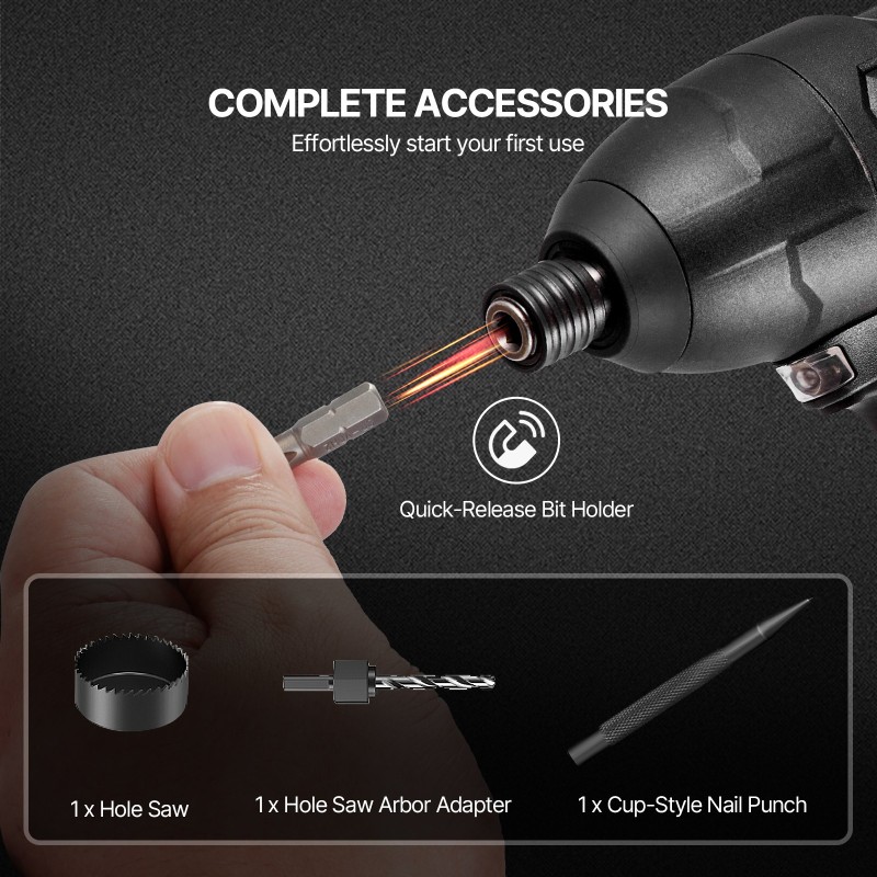 70-osainen pora- ja ruuvikärkisarja puu metalli betoni CR-V-ruuvikärjet kantolaukku