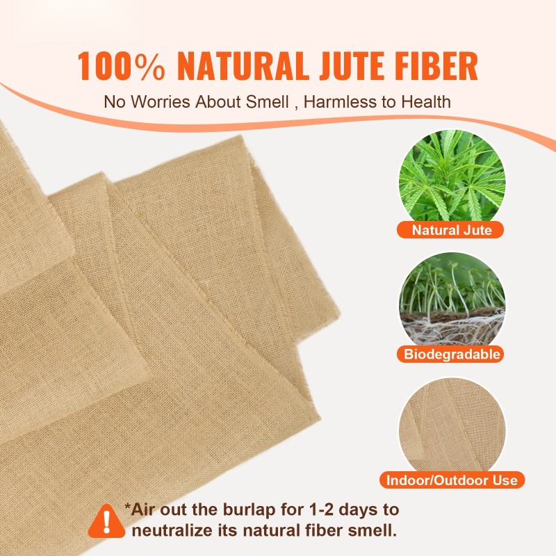 Juuttisäkkikangasrulla 100% juutti 1016 mm x 45,7 m 50 x 50 kudos