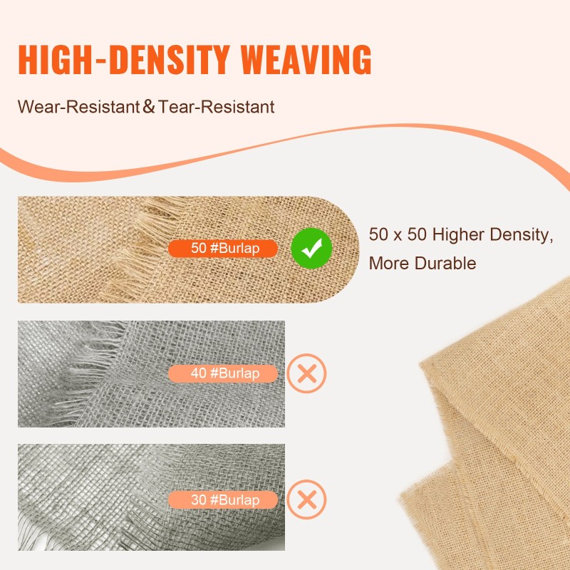 Juuttikangasrulla täysin luonnollista juuttia 1016 mm 22,86 m luonnollinen sävy 50x50 kudos