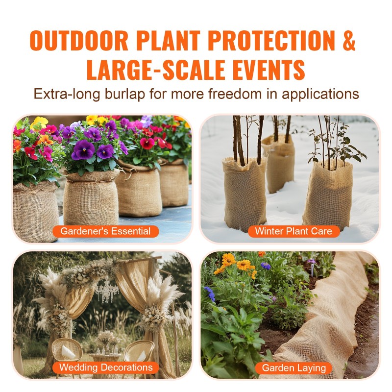 Juuttikangasrulla täysin luonnollista juuttia 1016 mm 22,86 m luonnollinen sävy 50x50 kudos