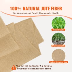 Säkkikangasrulla 100% juutti 1016 mm x 9,1 m 50x50 kudos askarteluun puutarhaan