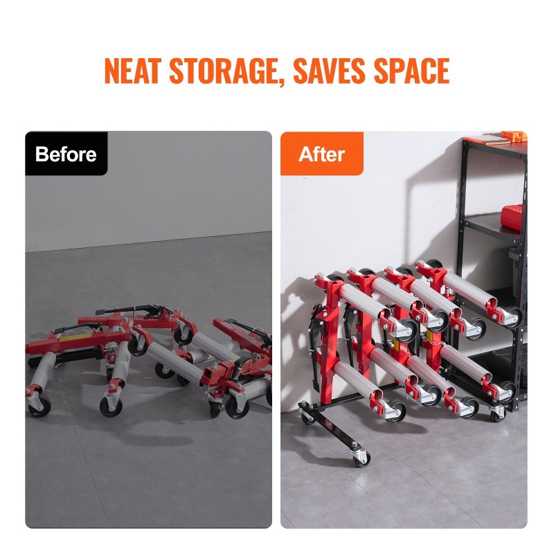 Siirtovaunujen säilytysteline teräsrunkoinen neljälle vaunulle 360 asteen kääntyvillä pyörillä