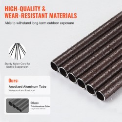 Tuulikellot alumiini kuusi putkea 1143 mm pronssi ulkokäyttöön