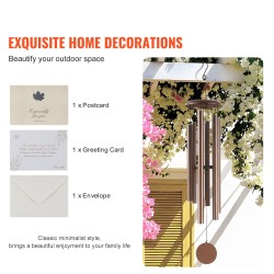 Tuulikello 1270 mm 6 alumiiniputkea kuparinsävyinen ulkokäyttöön