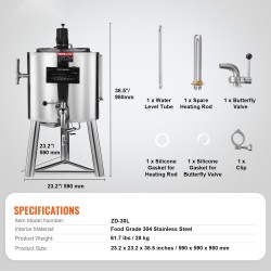 Maitopastörointikone 30 l elintarvikelaatuinen 304 ruostumaton teräs lämpötilan ja ajan säädöllä