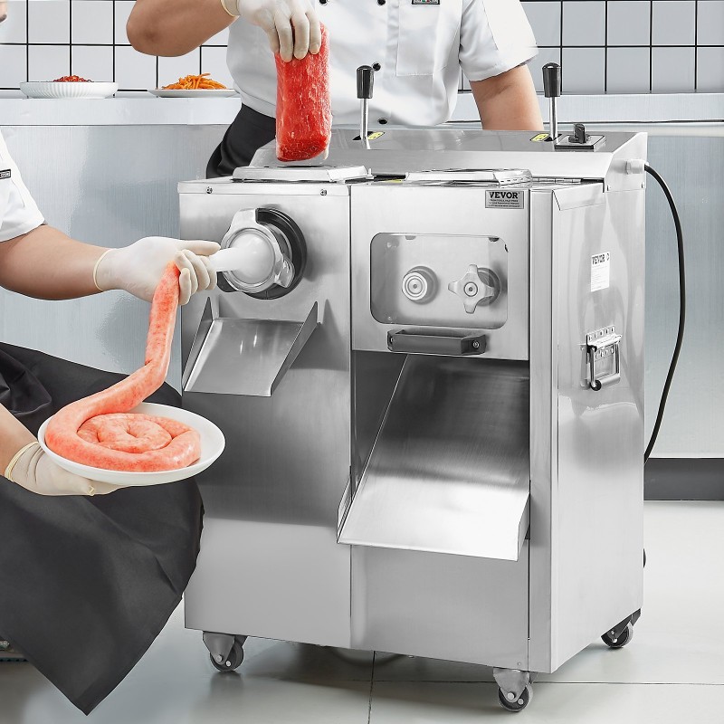 Lihamylly ruostumaton teräs sähkökäyttöinen kolmitoiminen jauhaminen viipalointi makkaran täyttö 1100 wattia