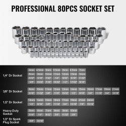 Työkalusarja 207-osainen seosteräinen mekaanikolle 1/4 3/8 1/2 tuuman hylsyillä autoihin