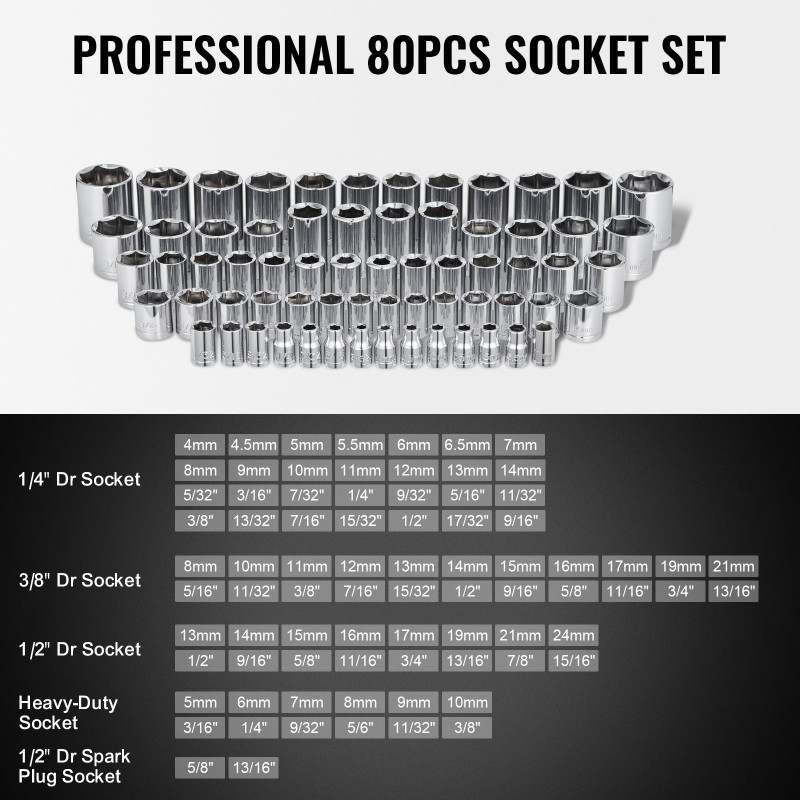 Työkalusarja 207-osainen seosteräinen mekaanikolle 1/4 3/8 1/2 tuuman hylsyillä autoihin
