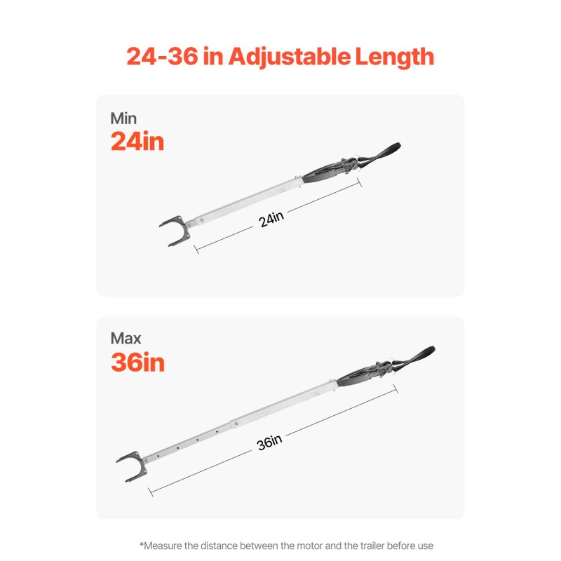 Peräpeilin tuki säädettävä 24–36 tuumaa galvanoitua metallia alle 100 hv trailereille