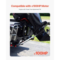 Perämoottorin tuki säädettävä 609–914 mm galvanoitu teräsrunko komposiittipää alle 100 hv