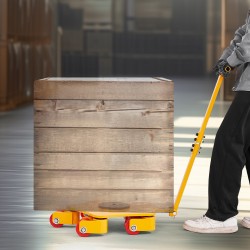 Koneenkuljetusalusta seosteräksestä 3992 kg kantavuus 360° kääntyvillä polyuretaanipyörillä