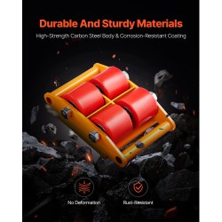 Koneiden siirtovaunu hiiliteräsrunko 6t 4 vaunua PU-pyörät 360 asteen kääntölevy