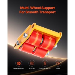 Koneiden siirtovaunu hiiliteräsrunko 6t 4 vaunua PU-pyörät 360 asteen kääntölevy