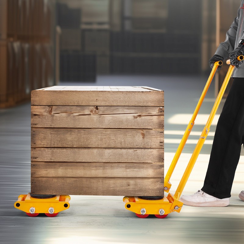 Koneiden siirtovaunu hiiliteräsrunko 6t 4 vaunua PU-pyörät 360 asteen kääntölevy