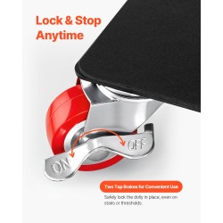 Huonekalualustasarja hiiliteräs 4 kpl 544 kg kantavuus 5 kääntyvää pyörää alustaa kohti