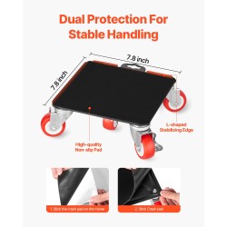 Huonekalusiirrin neljän alustan hiiliteräs 1575 kilogramman kantavuus 360 asteen pyörät