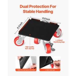 Huonekalukärryt hiiliterästä 4 kpl kantavuus 1575 kg 5 kääntyvää pyörää