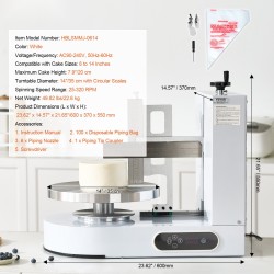 Kakunkoristelukone 6–14 tuuman pyörivällä alustalla säädettävällä lastalla