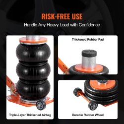 Pneumaattinen ilmatunkki kolmen tonnin nostokyky kuusiosainen teleskooppinen teräsputkirakenne säädettävä kahva paksu kumityyny