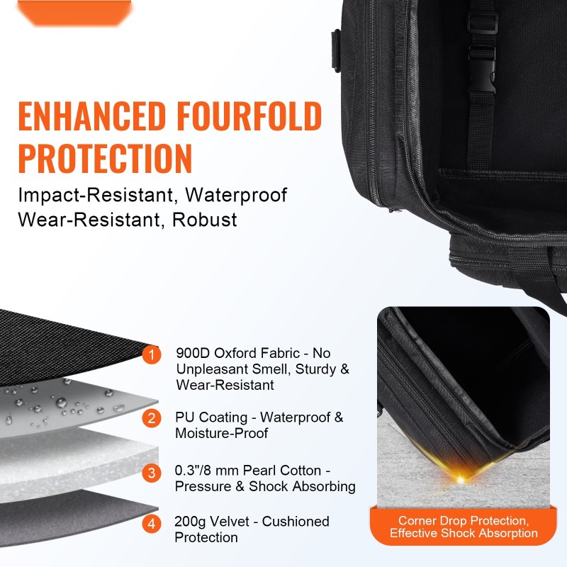 Teleskoopin kuljetuslaukku 560 mm 900D Oxford kangas PU-pinnoite irrotettava välijakaja