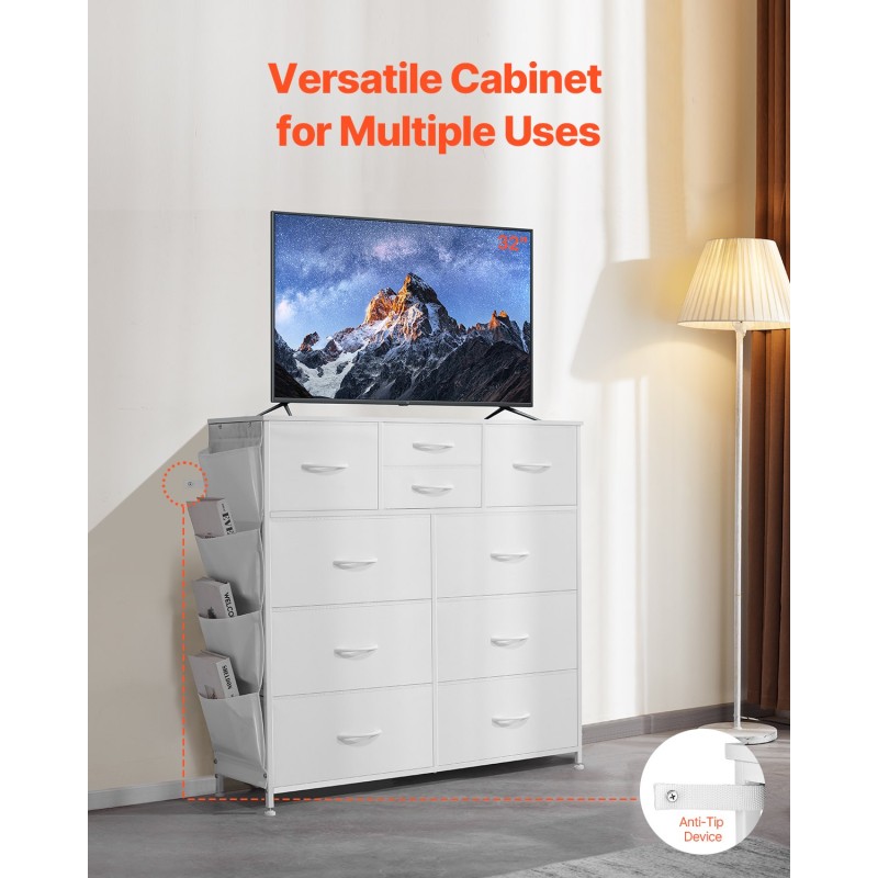 Kangaslaatikosto 10 laatikkoa teräsrunko hengittävä kuitukangas makuuhuoneeseen