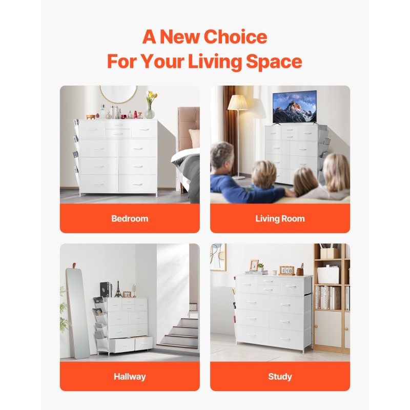 Kangaslaatikosto 10 laatikkoa teräsrunko hengittävä kuitukangas makuuhuoneeseen