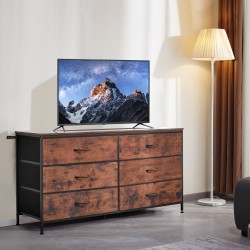 Lipasto korkea kapea kuusi laatikkoa tukeva teräsrunko kangaslaatikot rustiikinruskea