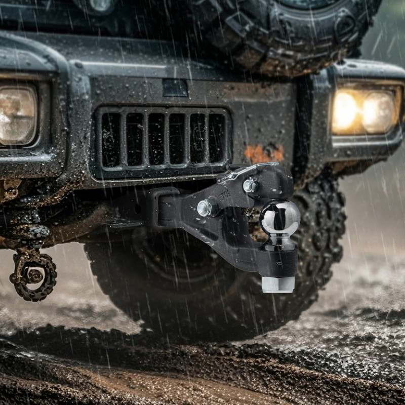 Pintle-vetokoukku hiiliteräs musta pulverimaalipinta 9070 kg vetokyky yhdistelmä 2-5/16 kuulavetolaite